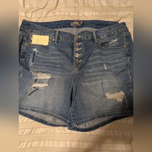 torrid Distressed Blue Denim Shorts